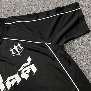 Maillot de football rétro à col rond, logo brodé personnalisé, respirant, surdimensionné - Product Image 4