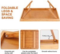 Plateau pieds pliants personnalisés, pour petit déjeuner, Table en bois, service de service en gros