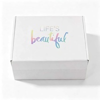 Boîte d'expédition pliante en carton ondulé avec logo personnalisé, bande adhésive à fermeture éclair et bande de déchirement pour envoi postal
