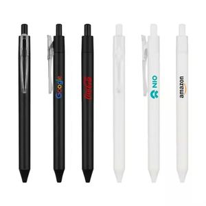 Promotional Custom Logo Printed <b>Rubber</b> <b>Sprayed</b> Hotel Use Gift Multi-color Black Ink 0.5mm Tip Plastic Gel Pen - Product Image 1