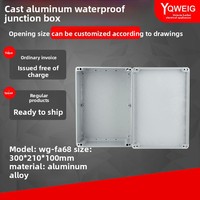 Boîtier en aluminium moulé sablé YQWEIG FA68, boîte de jonction 300x210x100mm, sans protection IP, pour câblage extérieur