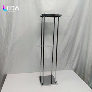 LEDA Wedding Centerpiece Silver <b>Square</b> Metal Flower Stand Party Decoration for Wedding Decor - Product Image 2