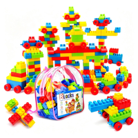 Juguetes Clásicos Creativos de Plástico con Partículas Grandes Montessori Educativos Diy, Sets de Bloques de Construcción de Plástico para Niños y Niñas