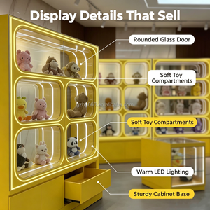Vitrine <span class=keywords><strong>de</strong></span> magasin <span class=keywords><strong>de</strong></span> détail personnalisée, mignonne et écologique, en verre, pour jouets, poupées, et <span class=keywords><strong>boutique</strong></span> <span class=keywords><strong>de</strong></span> cadeaux modernes - Product Image 3