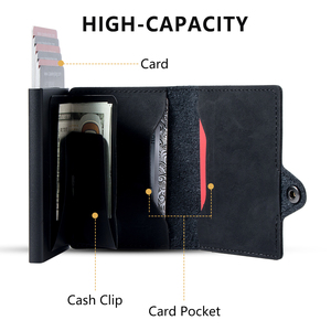 Casekey Men's Business Smart <b>Wallet</b> Button Closure RFID Blocking PU Leather Slim Multifunctional Credit <b>Card</b> <b>Holder</b> - Product Image 5