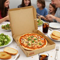 Boîte à pizza en papier kraft ondulé personnalisée avec logo imprimé en carton recyclable durable Boîte d'emballage alimentaire à emporter