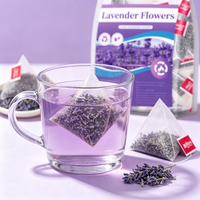 Sachets de thé aux fleurs de lavande naturelle pour la réduction du stress et la relaxation, 30 sachets, infusion chaude/froide, durée de conservation de 24 mois