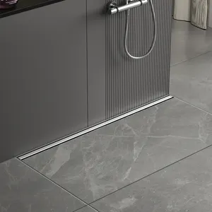 Desain eksklusif 304 kamar mandi baja tahan karat dipoles pengeringan sempit Linear Shower Drain dengan merek terbaik