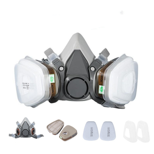 Protector facial de seguridad química reutilizable con gas orgánico carbón activado doble filtro respirador protector máscara de gas - Product Image 3