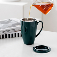 WELAND Tasse à thé en céramique en porcelaine avec infuseur et couvercle, logo personnalisé, vente en gros