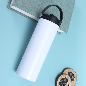 Vasos delgados blancos rectos de acero inoxidable de 20oz más vendidos para sublimación, tapa de tornillo portátil de lujo, Pajita abatible para acampar - Product Image 4