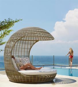 Giường Mây Đan Ngoài Trời Giường Ngủ Ngoài Trời Đồ Nội Thất Sân Vườn Giường Ngủ Ban Ngày Khung Nhôm Ghế Mây Đan Sợi Tổng Hợp Để Phơi Nắng - Product Image 6