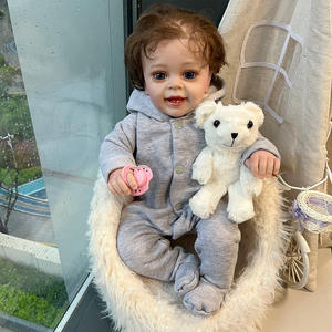 22 pouces déjà peint fini Reborn enfant en bas âge poupée énorme bébé taille <span class=keywords><strong>Yannik</strong></span> garçon 3D peau veines visibles poupée d'art à collectionner - Product Image 2