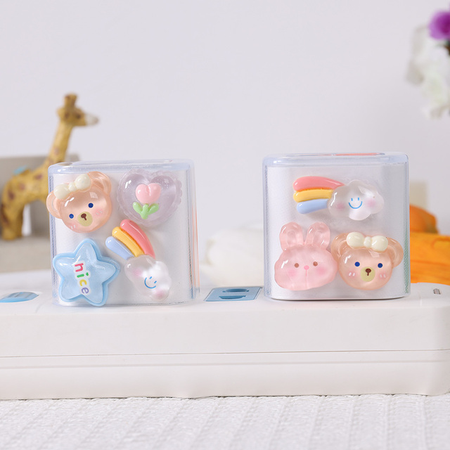 3D Bear Rabbit Pattern Charger Protector Set Cartoon Design Charger Case Protector With Cable Saver for CN/US Apple 20W Adapter