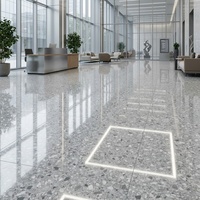 Dalle de terrazzo blanche moderne grand format sur mesure 2400x1600mm – Pierre artificielle sur mesure tout-en-un pour sols et escaliers intérieurs