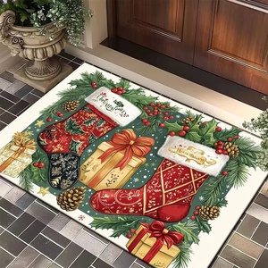 Rechteckiger Polyester-Weihnachtsteppich Rutschfeste Haustierfreundliche Innen-Fußmatte für Eingangsbereich Küche - Product Image 2