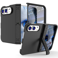 Coque de protection pour Iphone Duo, avec support à charnière, protection d'écran en verre trempé intégré, coque de téléphone mate pour Iphone Duo