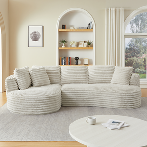 Canapé d'angle moderne en L, grand format, de luxe, convertible, design minimaliste, confortable, pour salon - Product Image 2