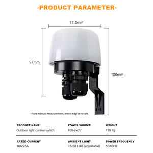 Interruptor de Sensor Fotoeléctrico Automático para Exteriores de 220V, Tipo de Bloqueo Electrónico, Luz de Amanecer al Atardecer 20241009 - Product Image 4