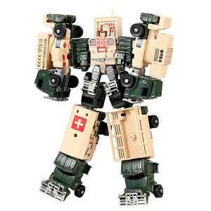 Anak Laki-laki 4-7 Tahun Skuad Militer Mengubah Robot Mainan, 5 Dalam 1 Mobil Combo Mengubah Robot Mainan untuk Anak-anak