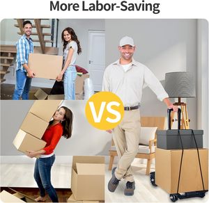 Carretilla Plegable de 4 Ruedas, Ligera, de Metal y Plástico, Carrito Utilitario Resistente, Carro <span class=keywords><strong>para</strong></span> Equipaje, <span class=keywords><strong>para</strong></span> <span class=keywords><strong>Mudanzas</strong></span>, Viajes, Compras - Product Image 6