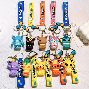 Wholesale High Quality Direct Factory Pocket Monster Figure Cartoon Pokemoned PVC Cute Keychain 3D Rubber Key Chains