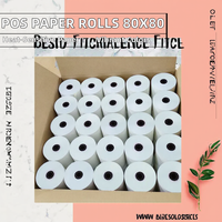 Rollo de papel de caja registradora para cajero automático, rollos de recibos térmicos con núcleos de engranajes nuevos de supermercado, 80x80mm