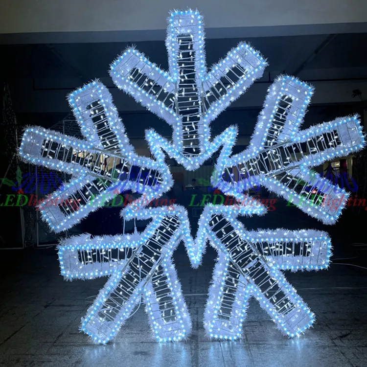 Large 3d Rope Depot Motifs Street Lights Ramadan Christmas Sculpture Snowflake Motif Light