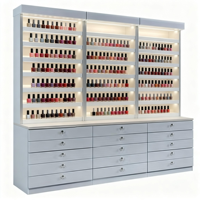 Meuble mural en bois sur mesure Solon pour vernis à ongles, présentoir de vernis pour spa
