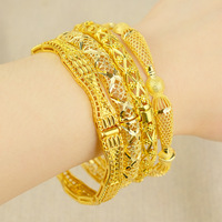 Ensemble de bracelets en cuivre doré orné de filigranes exotiques pour femmes, bijoux bohèmes, bijoux bohèmes modernes