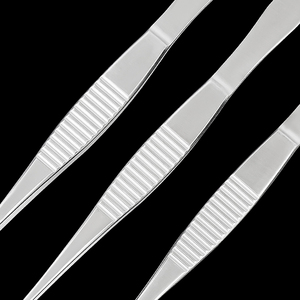Pinzas Oftálmicas Médicas Manuales de Acero Inoxidable, Rectas y Curvas, con Punta de Labio, para Cirugía de Doble Párpado, con Nervaduras Finas - Product Image 5