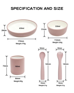 Bán buôn tùy chỉnh giá tốt bé Silicone BIB <span class=keywords><strong>Set</strong></span> trẻ em ăn phụ kiện Silicone bé bộ đồ ăn <span class=keywords><strong>Set</strong></span> 5-Piece <span class=keywords><strong>Set</strong></span> - Product Image 3