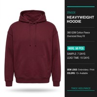 Sweat à capuche streetwear épais coupe oversize et carrée 400 g/m² en coton brossé, service d'impression de logo personnalisé OEM 50 pièces