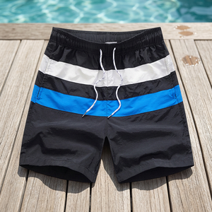 Shorts de sport pour hommes en toile 100 % polyester, écologiques, respirants, séchage rapide, coupe-vent, pour temps chaud, avec élastique à l'avant - Product Image 2