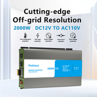 Pretiosus İnvertör 2000W Güç 12/24/48V DC'den AC110/120/220/230V'ye Saf Sinüs Dalgası Şebekeden Bağımsız Güç Dönüştürücü İnvertörler Dönüştürücüler