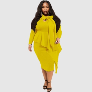 81203-MX56 Abito Premium con Fiocco Sexy in <span class=keywords><strong>4</strong></span> Colori, Taglie Forti fino a XXXXXL per Donna - Product Image 4