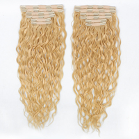 Clip de trame de tissu en gros dans les cheveux blonde brune clip dans les cheveux humains extensions de cheveux bouclés