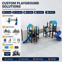 Équipement de jeux d'extérieur avec toboggan incurvé et plateformes modulaires pour les distributeurs et les acheteurs de parcs communautaires