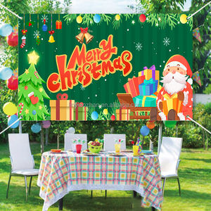AOZHAN Decoraciones de Navidad Rojo Feliz Navidad Porche Signo Navidad Colgando Hogar Puerta personalizada Banner - Product Image 5