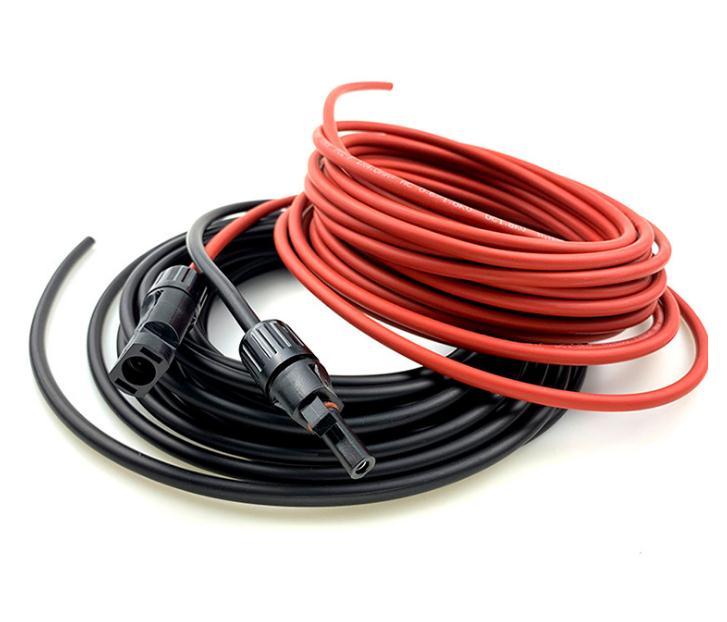 Солнечный PV кабель DC провод 10 12 14 AWG 4 мм2 6 мм2 с солнечным разъемом 1 пара красный и черный