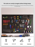 Panneau perforé mural universel en acier inoxydable pour outils, personnalisable, moderne et écologique, pour rangement de quincaillerie et réparation automobile