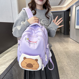2025 nouveau sac à dos à la mode Capybara pour femmes collège et lycée étudiants sac d'école décontracté - Product Image 2