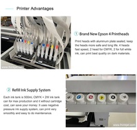 Impresora Industrial de Camisetas de Gran Formato con 4 Cabezales, Impresora de Inyección de Tinta Flexible DTG para Impresión Digital Textil en Tamaño A1