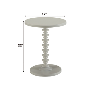 Tavolino rotondo Acton con finitura bianca per soggiorno - Product Image 2