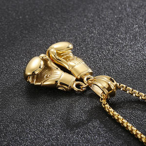 Collier de sport en acier inoxydable <span class=keywords><strong>Atila</strong></span> Fashion Hip Hop, pendentif gant de boxe, accessoires pour hommes - Product Image 6