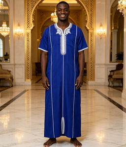 Robe Jubba CCY Koshibo pour le Ramadan, Thobe marocain brodé, Vêtement islamique, Bou Bou africain pour hommes, Kaftan musulman pour hommes, <span class=keywords><strong>Djellaba</strong></span> - Product Image 1