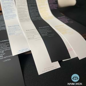 Etiquette d'entretien personnalisée en ruban de satin Rectangle lavable Logo de vêtement personnalisé découpé au laser pour sacs, chaussures, vêtements, rouleaux d'instructions d'entretien - Product Image 4