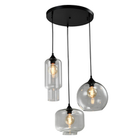 Lustre suspendu décoratif vintage personnalisé, pendentif en verre coloré, source de lumière à économie d'énergie, CRI 95 élevé, à intensité variable moyenne