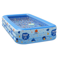 Piscine gonflable rectangulaire en PVC pour toute la famille, avec logo personnalisable, imperméable, durable, pour l'extérieur, le jardin, les divertissements d'été