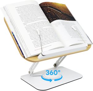 Support de livre <span class=keywords><strong>en</strong></span> <span class=keywords><strong>bois</strong></span> <span class=keywords><strong>Porte</strong></span>-<span class=keywords><strong>livres</strong></span> réglables Lecture mains libres Base pivotante à 360 ° Repos de livre de bureau <span class=keywords><strong>en</strong></span> <span class=keywords><strong>bois</strong></span> pour affichage Livre de cuisine - Product Image 5